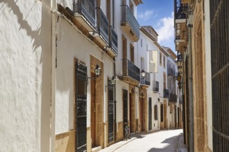Javea also Xabia old town white facades in Mediterranean alicante of spain