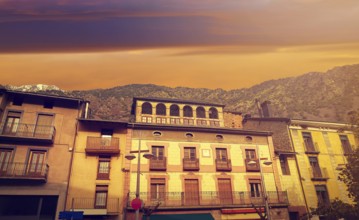 Andorra la Vella facades at Pyrenees