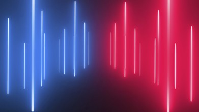 Abstract neon glowing lights line background, geometric glowing shape