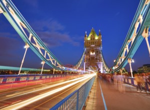 London Tower Bridge sunset on Thames river in England