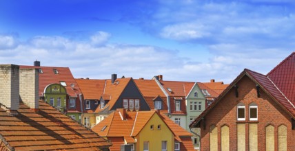 Nordhausen downtown facades in Harz Thuringia of Germany