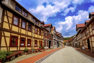 Stolberg facades in Harz mountains of Germany