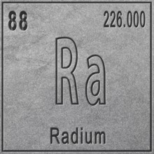 Radium chemical element, Sign with atomic number and atomic weight, Periodic Table Element, silver