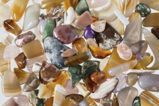 Glassy stones, polished gravel from the river Rhine in the Netherlands