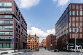 Hamburg, Deutschland, 7. August 2019: Straßenszene in der Hafencity