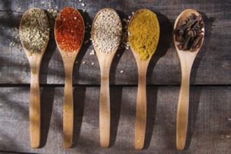 Presentation of mixed spices needed for international cuisine