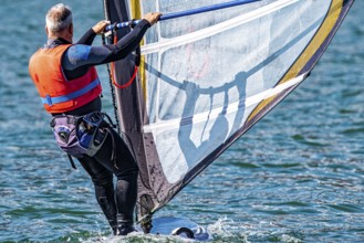 Windsurfing scane close-up detail