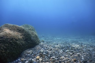 Underwater Rocks and Pebbles on the Seabed