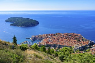 Overview of the old town of Dubrovnik, Croatia, Europe
