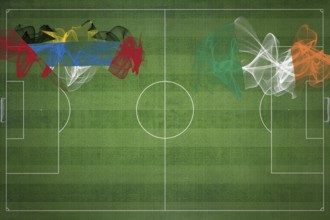 Antigua and Barbuda vs Ireland Soccer Match, national colors, national flags, soccer field,