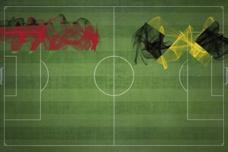 Malawi vs Jamaica Soccer Match, national colors, national flags, soccer field, football game,