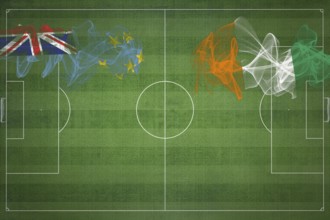 Tuvalu vs Ivory Coast Soccer Match, national colors, national flags, soccer field, football game,