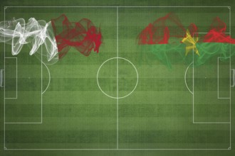 Malta vs Burkina Faso Soccer Match, national colors, national flags, soccer field, football game,