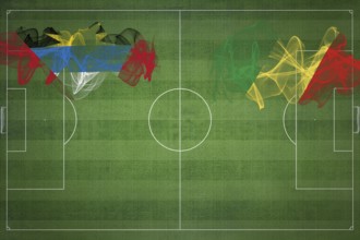 Antigua and Barbuda vs Congo Soccer Match, national colors, national flags, soccer field, football