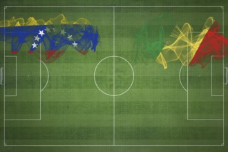 Venezuela vs Congo Soccer Match, national colors, national flags, soccer field, football game,