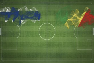 Finland vs Congo Soccer Match, national colors, national flags, soccer field, football game,