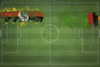 Uganda vs Zambia Soccer Match, national colors, national flags, soccer field, football game,