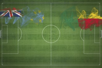 Tuvalu vs Benin Soccer Match, national colors, national flags, soccer field, football game,