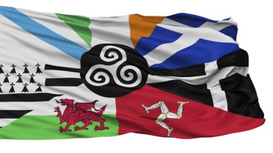 Combined Of The Celtic Nations Isolated Flag With White Background