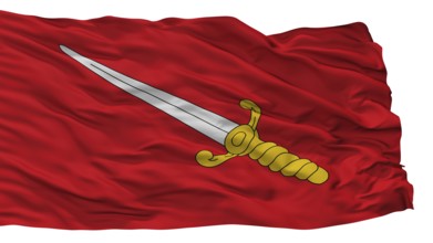 Chimay City Flag, Country Belgium, Isolated On White Background