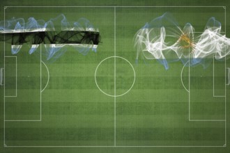 Botswana vs Argentina Soccer Match, national colors, national flags, soccer field, football game,