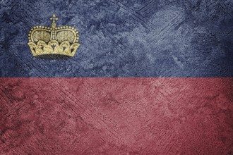 Grunge Liechtenstein flag. Liechtenstein