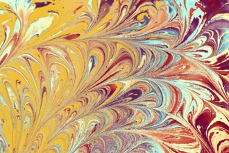 Abstract marbling floral pattern for fabric, tile design. background texture
