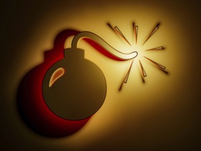A typical bomb symbol. 3D illustration