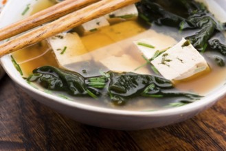 Miso soup, japanese food in the cup
