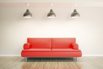 3d rendering of a room and a sofa with space for your content