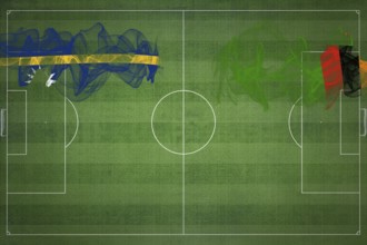 Nauru vs Zambia Soccer Match, national colors, national flags, soccer field, football game,
