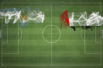 Argentina vs United Arab Emirates Soccer Match, national colors, national flags, soccer field,