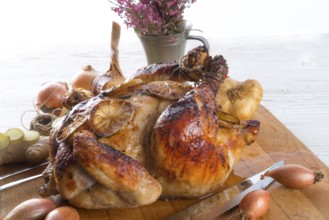 Roasted chickens