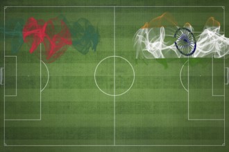 Bangladesh vs India Soccer Match, national colors, national flags, soccer field, football game,