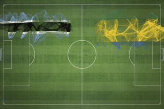 Botswana vs Gabon Soccer Match, national colors, national flags, soccer field, football game,