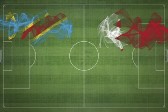 Democratic Republic of Congo vs Bahrain Soccer Match, national colors, national flags, soccer