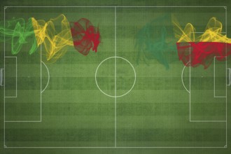 Mali vs Benin Soccer Match, national colors, national flags, soccer field, football game,