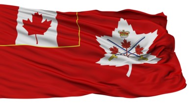 Canadian Army Flag, Isolated On White Background