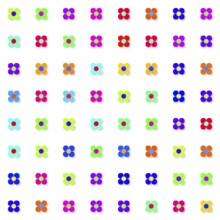 An illustration of some colorful simple flowers