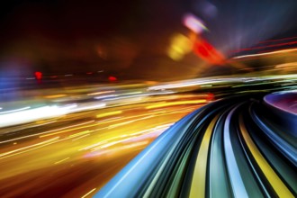 Long exposure from the Yurikamome Tokyo waterfront new traffic coastal line. Shooting Location:
