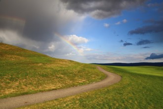Divided rainbow after heavy storm