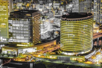 Yokohama night view (single-color processing: yellow). Shooting Location: Yokohama-city kanagawa