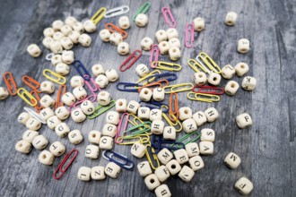 Block of alphabet studded on the floor. Shooting Location: Tokyo metropolitan area