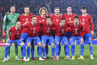 PRAGUE, CZECH REPUBLIC - MARCH 24, 2023: Team of Czechia before match.