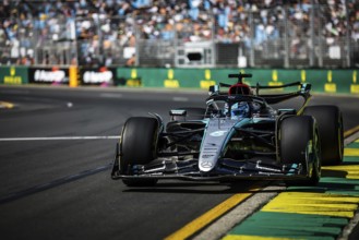MELBOURNE, AUSTRALIA, MARCH 22: George Russell of Great Britain drives the Mercedes AMG Petronas F1