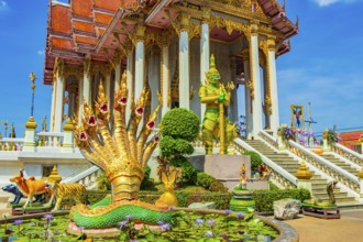 Bangkok Thailand 26. January 2020 Amazing colorful Wat Don Mueang Phra Arramluang buddhist temple