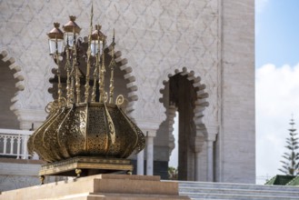 Oriental decoration at the entrance of the mausoleum of Hassan II. and Mohammed V. at the Hassan