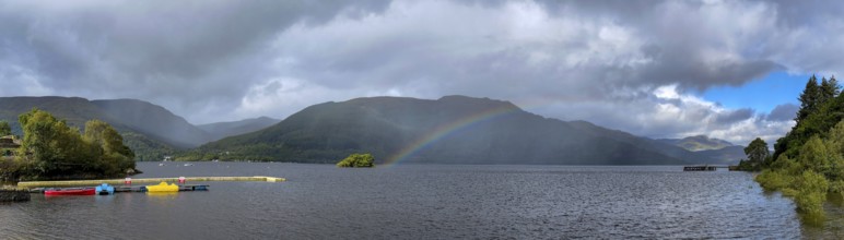Rainbow at Loch Lomond, Rowardennan, Loch Lomond and the Trossachs National Park, Scotland, Great
