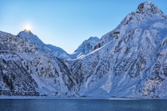 Sunset on Lake Morasco in the Italian alps