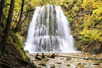The Hachelbach stream in Josefstal forms this scenic waterfall, landscape